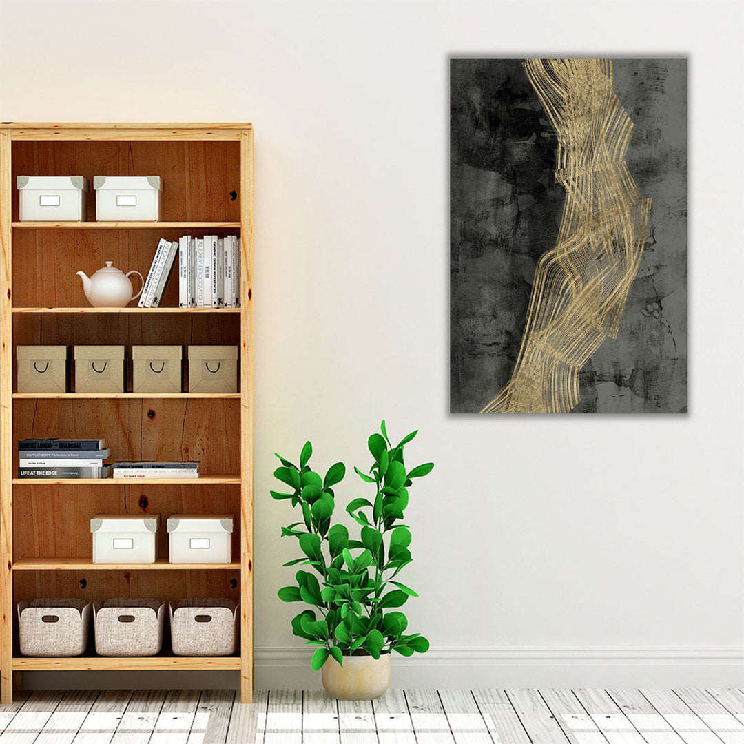 Modern hallway art in grey tones