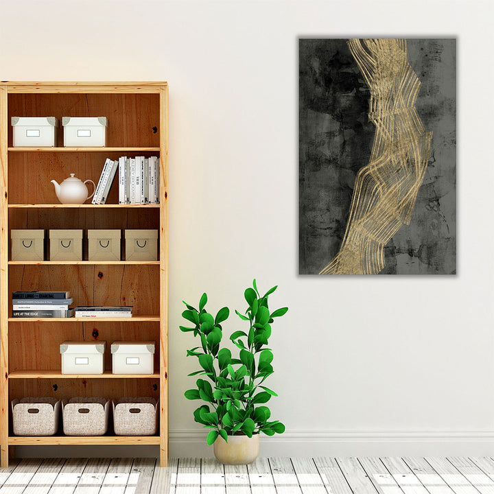 Modern hallway art in grey tones