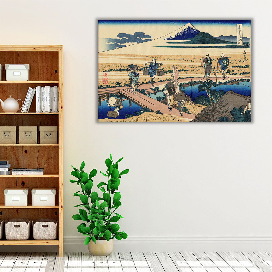 Living room wall art with nature-inspired scenery