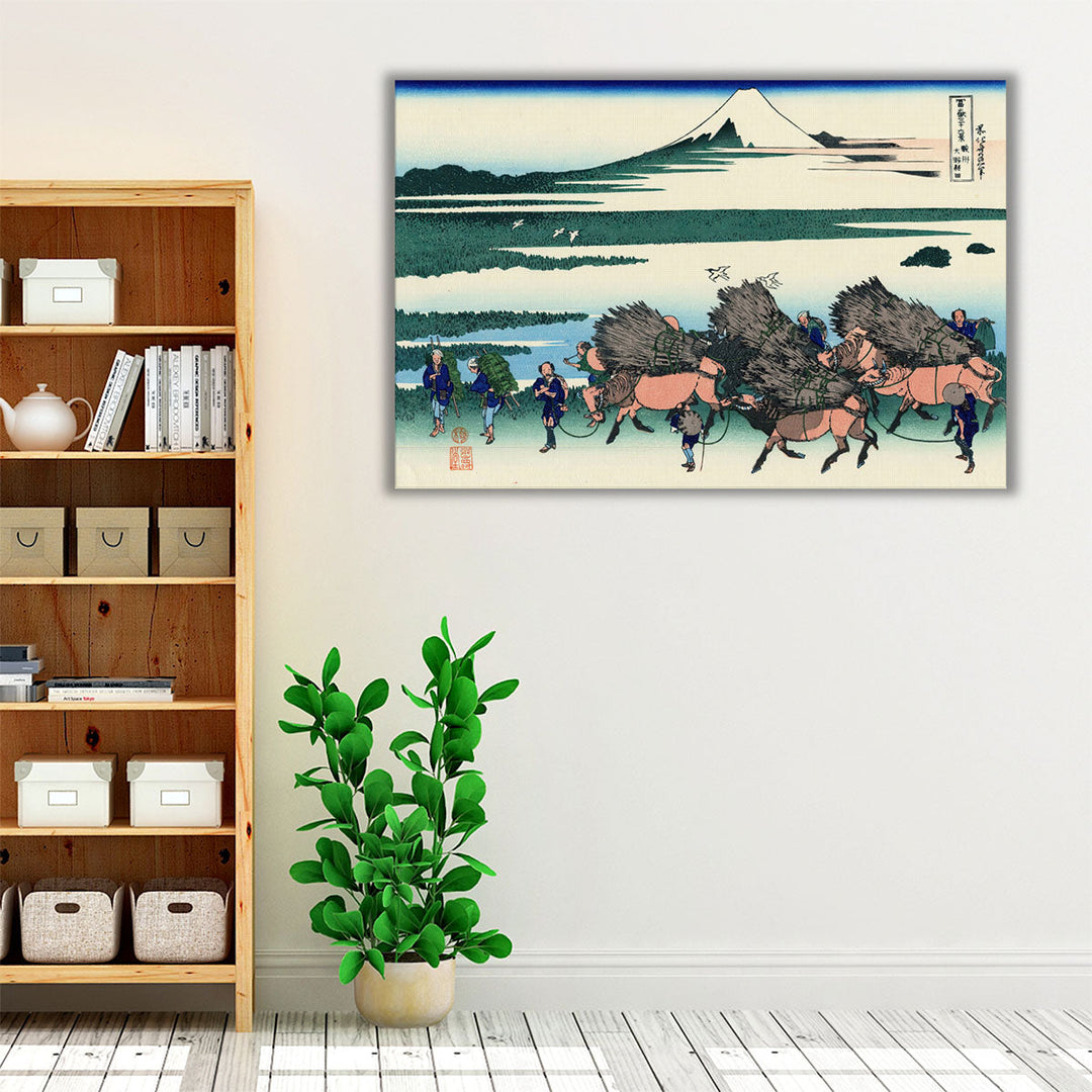 Rustic landscape wall art with earthy tones for hallway