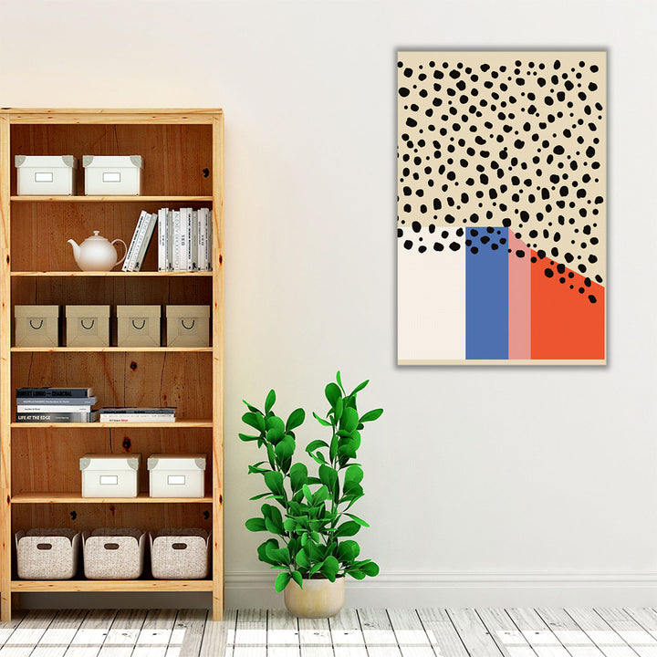 Living room canvas art modern beige black red