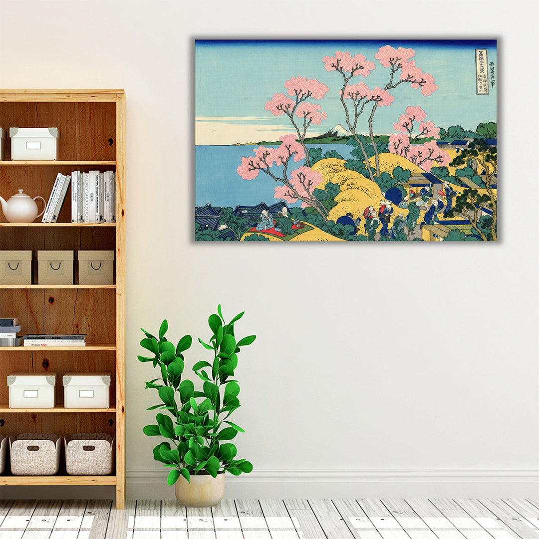 The Fuji from Gotenyama at Shinagawa on the Tokaido - Canvas Print Wall Art