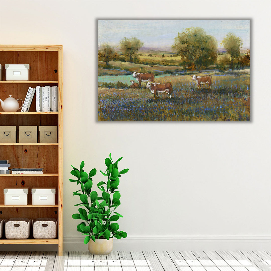 Neutral and green rural animal painting