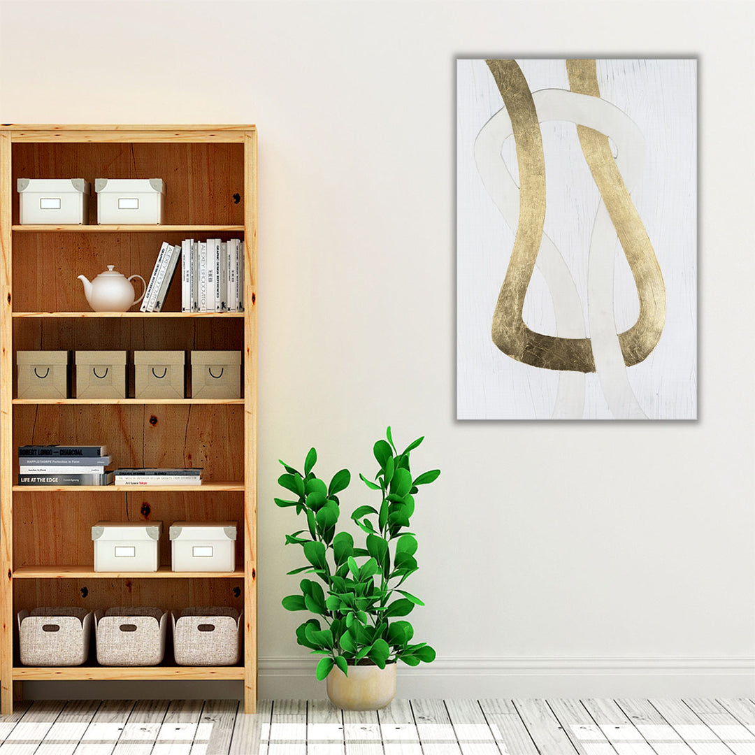 Living Room Canvas Gold Accent Wall