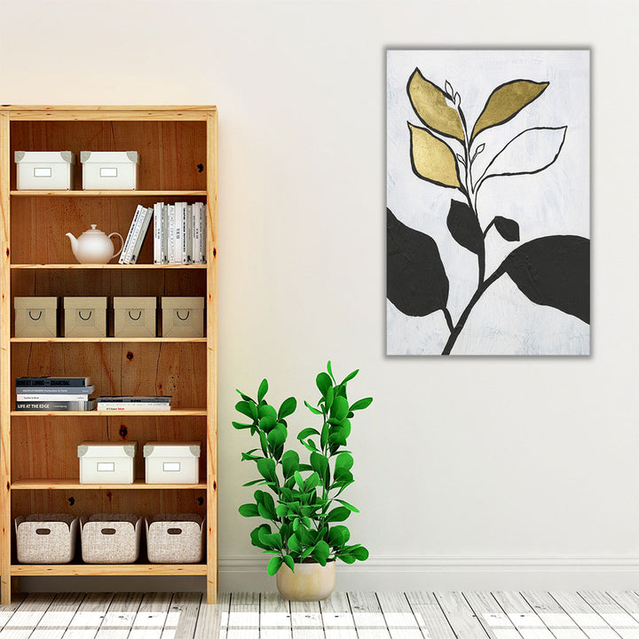 Living room wall art botanical gold print