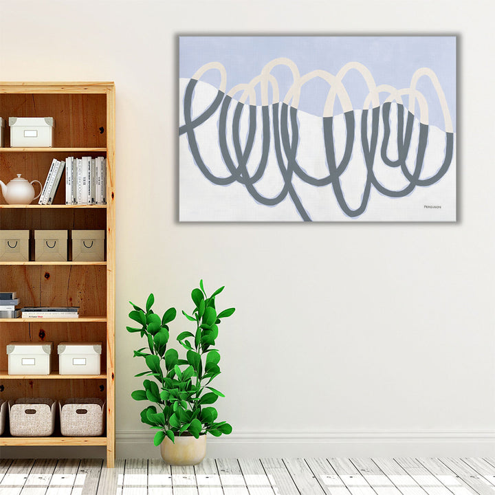 Curvilinear loops neutral gray wall art