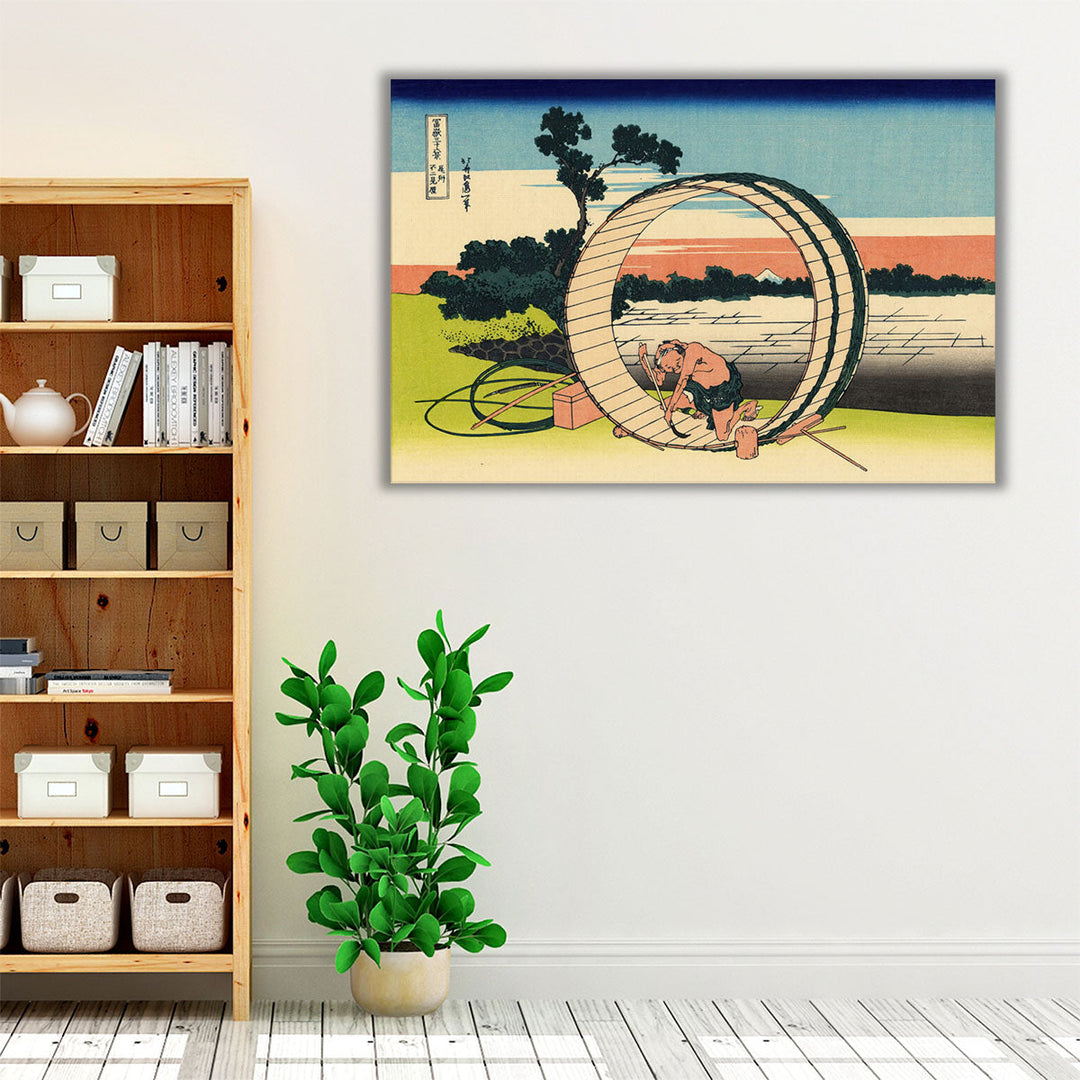 View Of Fuji From A Field In The Owari Province, 1830 - Canvas Print Wall Art