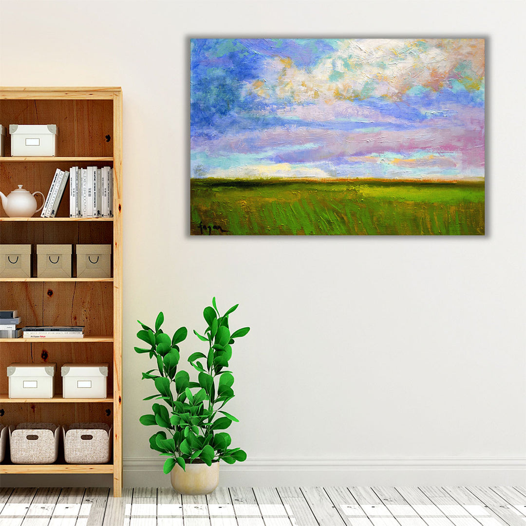 Nature-inspired farmhouse wall art in green and blue