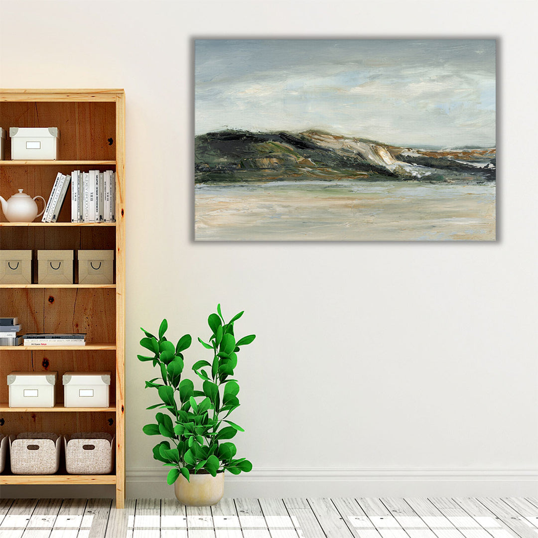 Neutral gray mountain wall decor