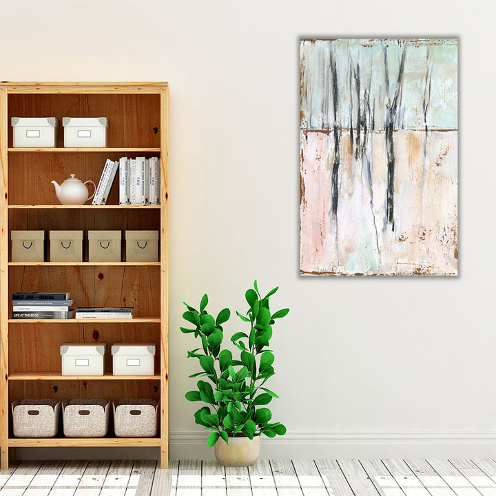 Neutral Entryway Wall Art – framed modern print with organic design