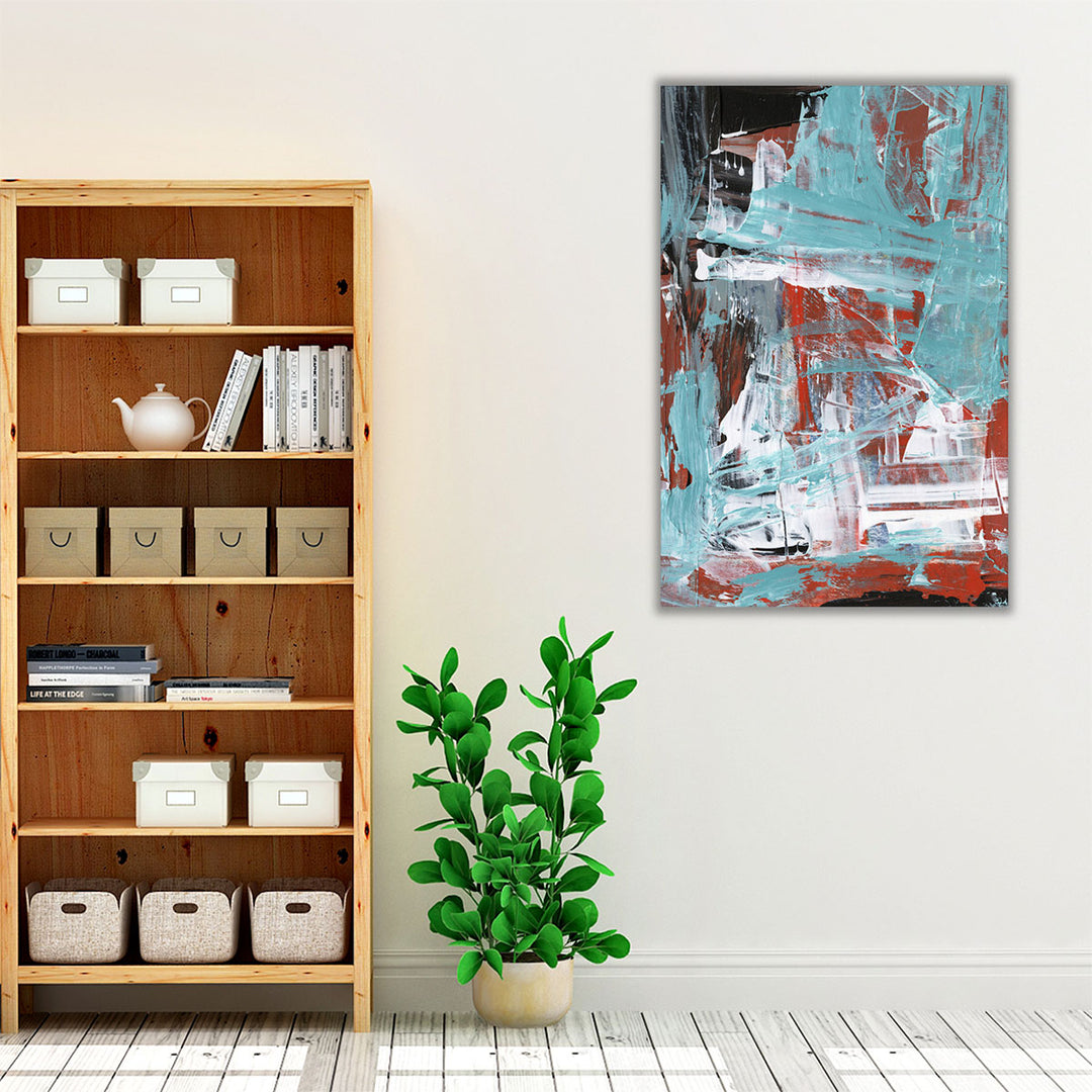 Living Room Abstract Decor – oversized action-style watercolor painting