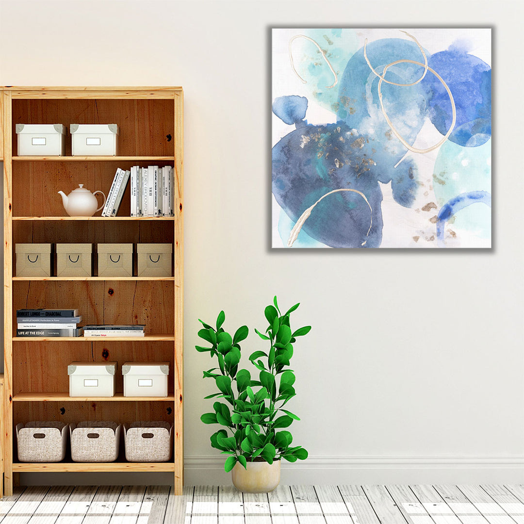 Framed canvas blue neutral bedroom decor serenity