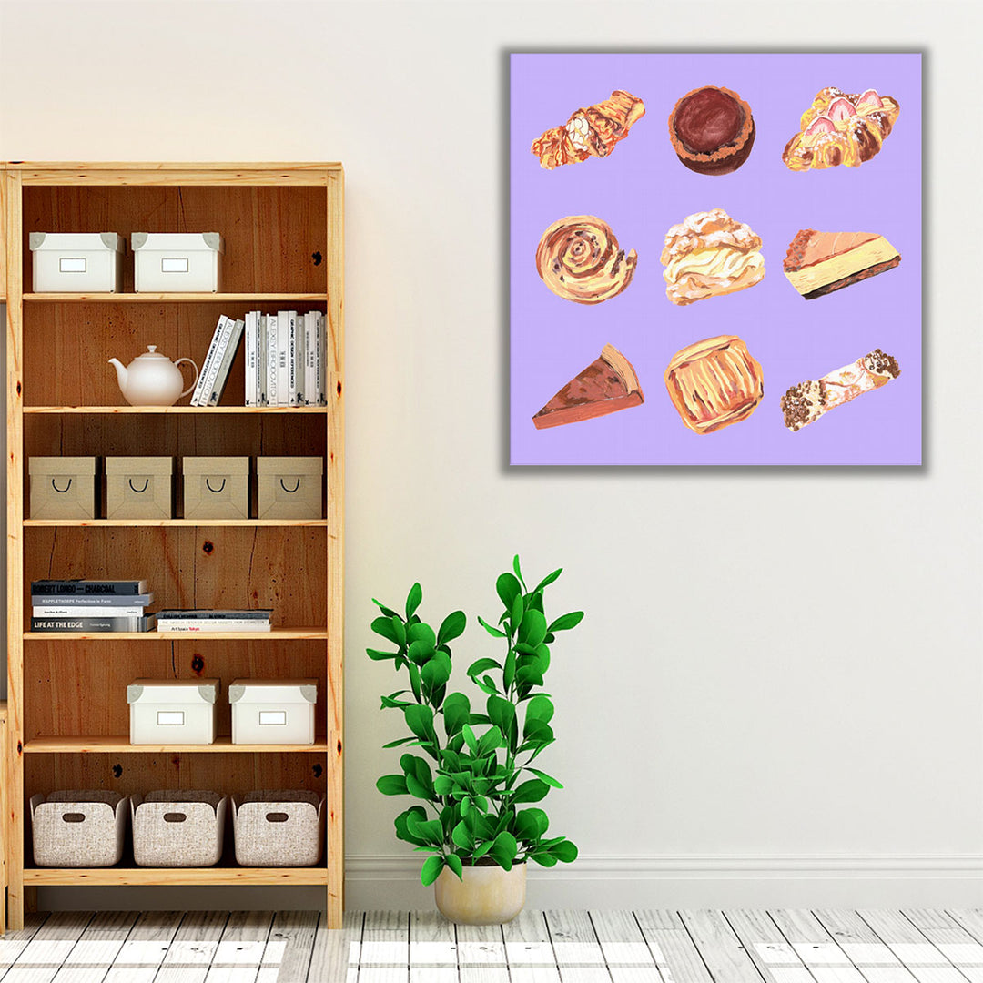 purple kitchen art – playful dessert design