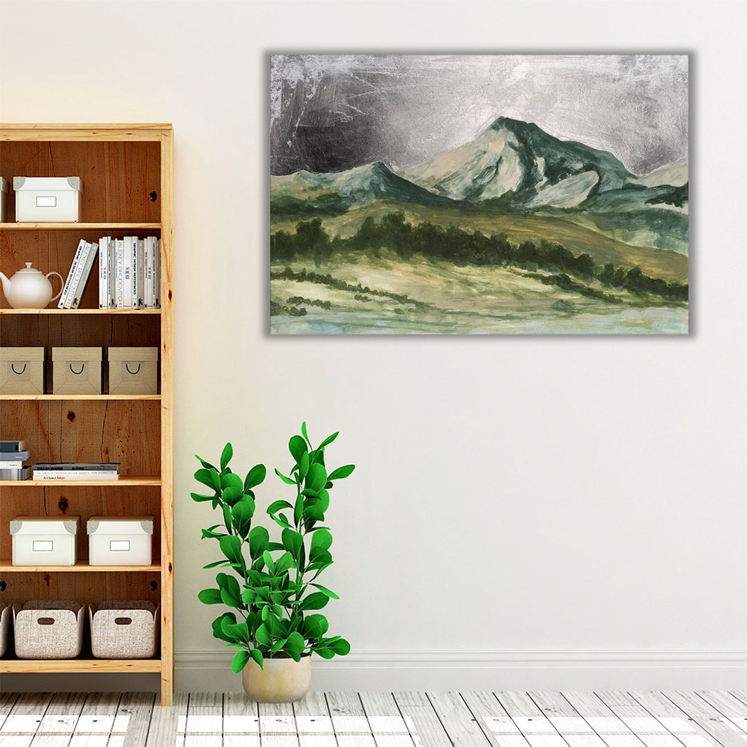 Neutral toned abstract mountain scene