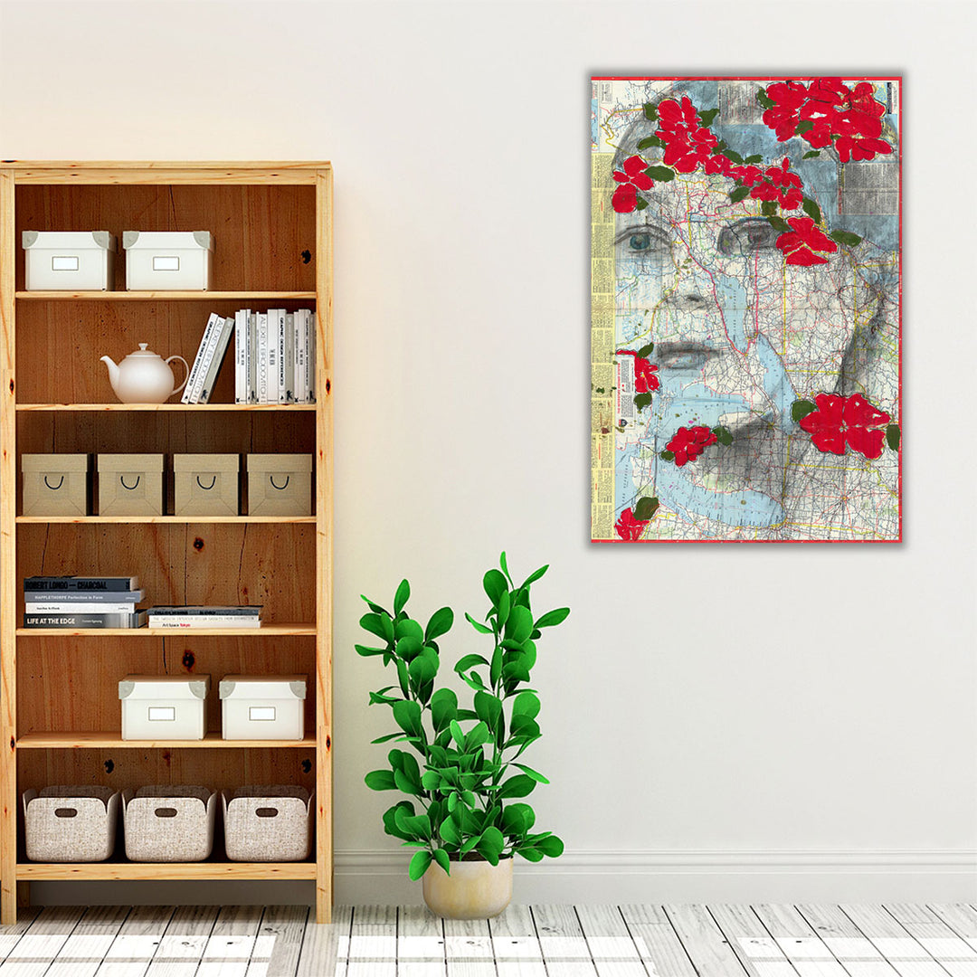 Girl face abstract portrait wall art