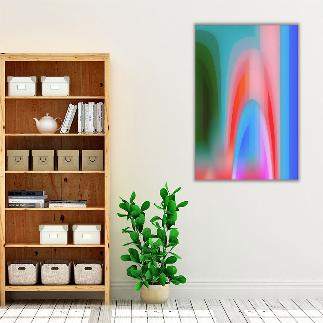 Vibrant living room colorful wall decor