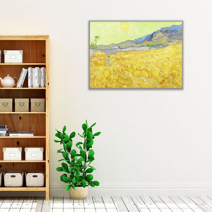 Wheatfield with a Reaper, 1889 - Canvas Print Wall Art