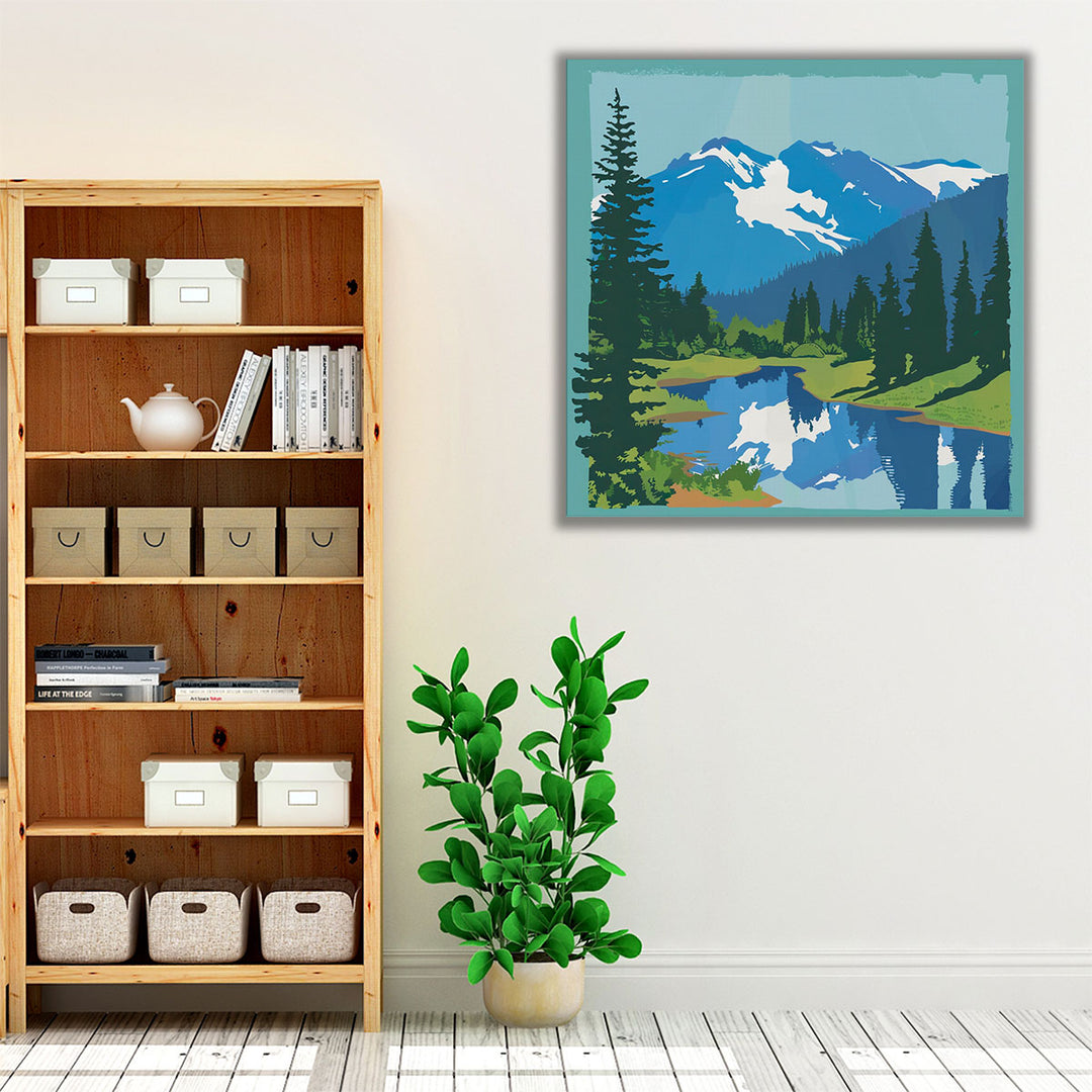Tranquil bedroom wall art with nature-inspired elements
