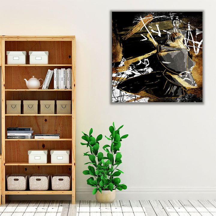 Espresso framed canvas textured black artwork