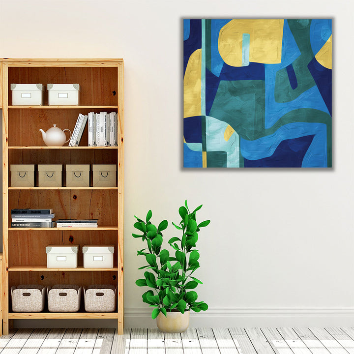 Wall art for bathroom featuring bold color accents