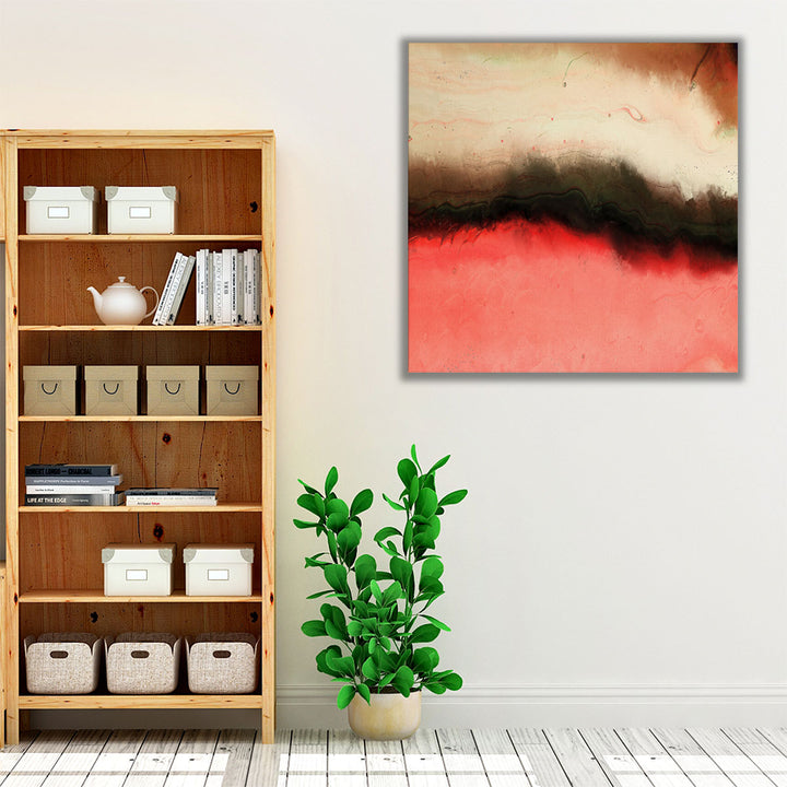 espresso framed canvas black beige artwork