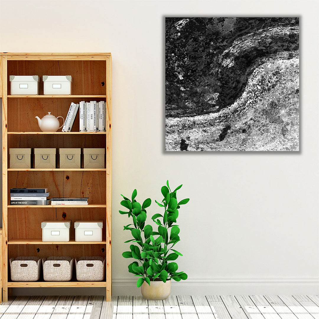 Black And White River - Canvas Print Wall Art
