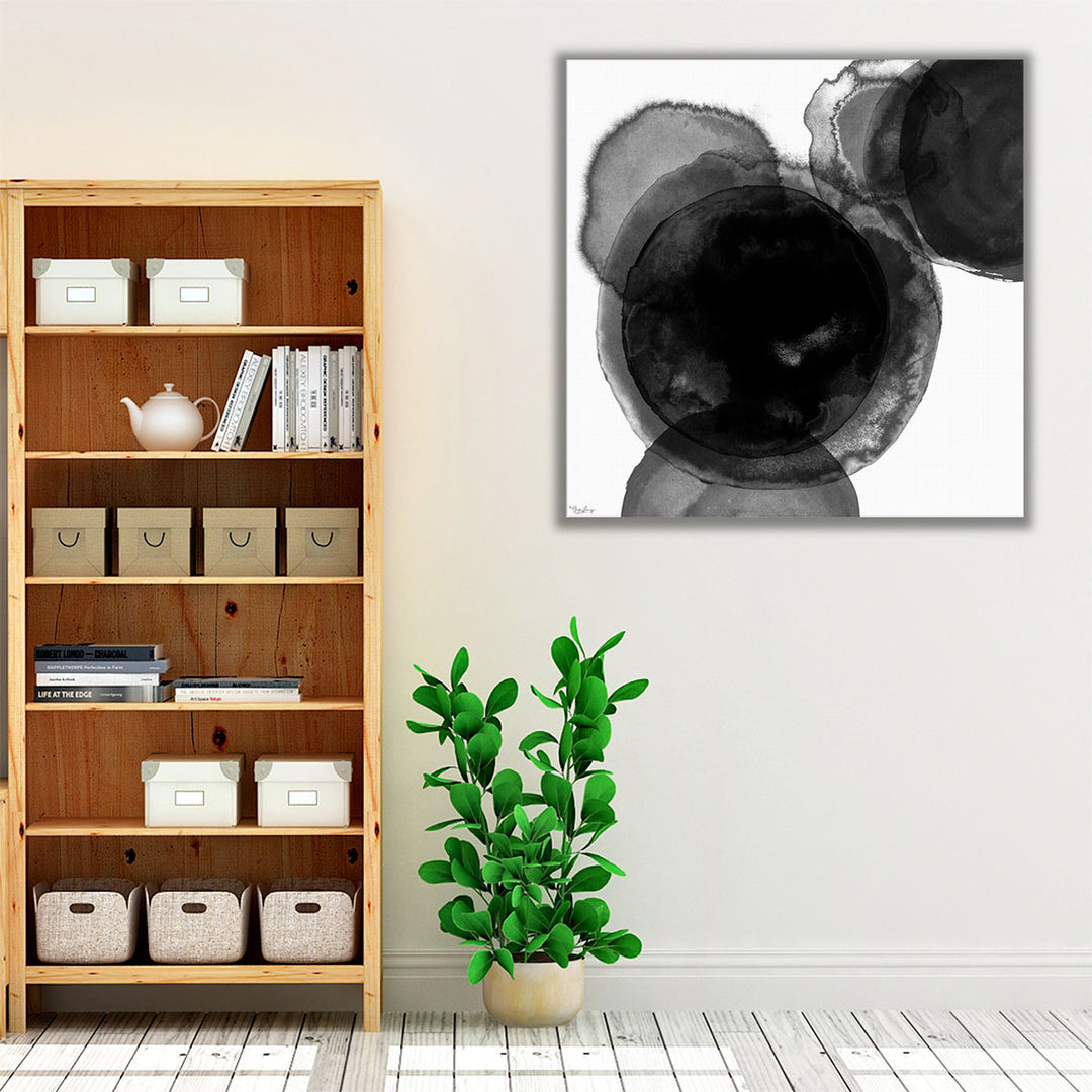Black Circle Abstract 2 - Canvas Print Wall Art