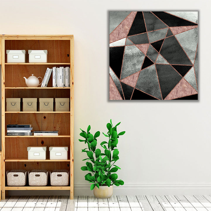 Grey blush abstract wall art for bedroom