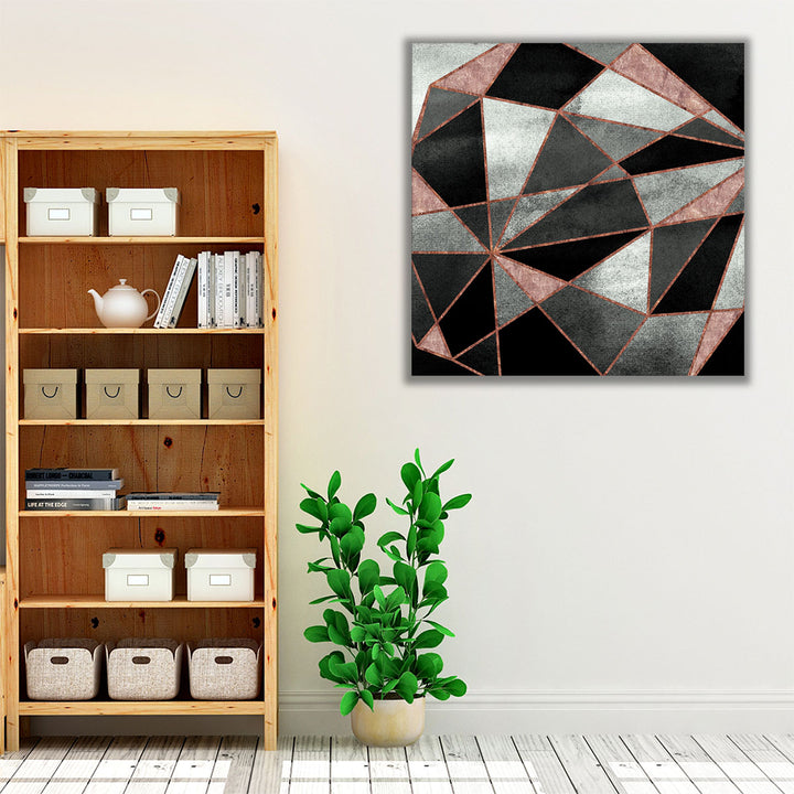 Blush and grey wall art for hallway