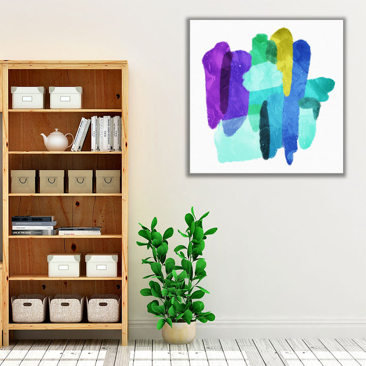 Blue Green White Wall Art – hallway abstract with fluid texture