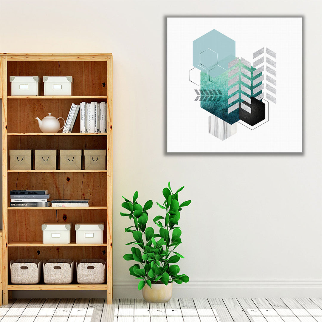 Geo Teal 1 - Canvas Print Wall Art