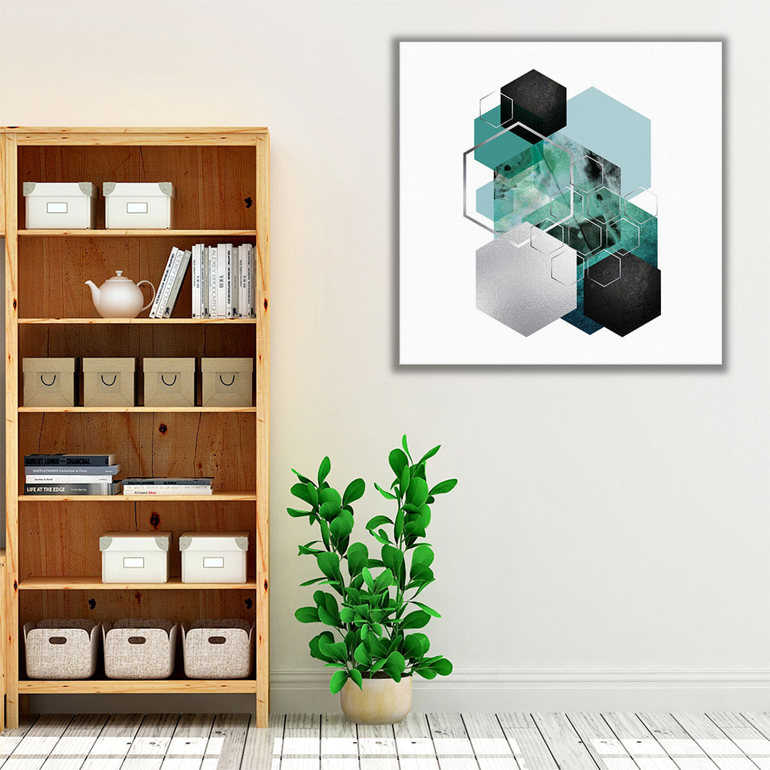 Geo Teal 3 - Canvas Print Wall Art