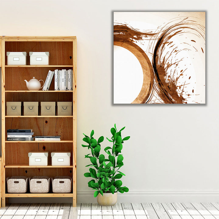 Modern wall decor with brown on white contrast