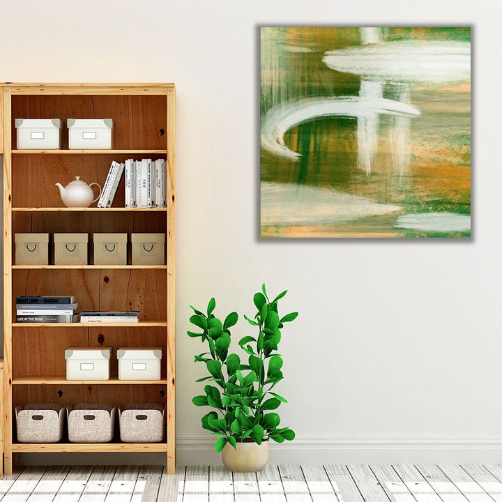 Abstract painting for hallway with soft color palette