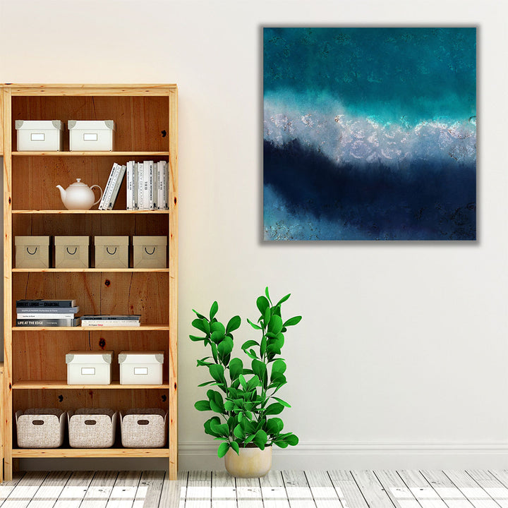 Blue Bedroom Wall Art – abstract wave painting for tranquil décor