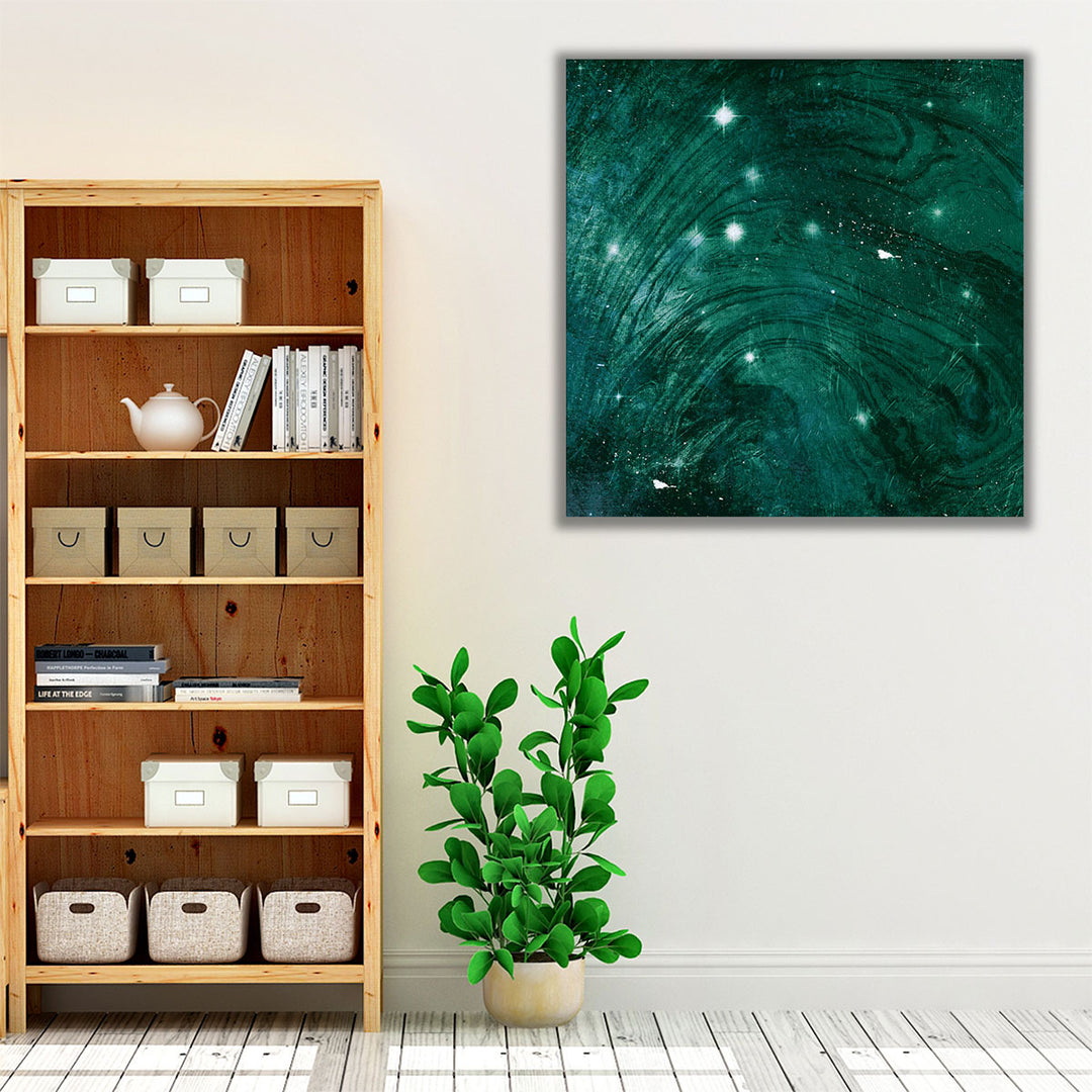 Square emerald abstract with shimmer