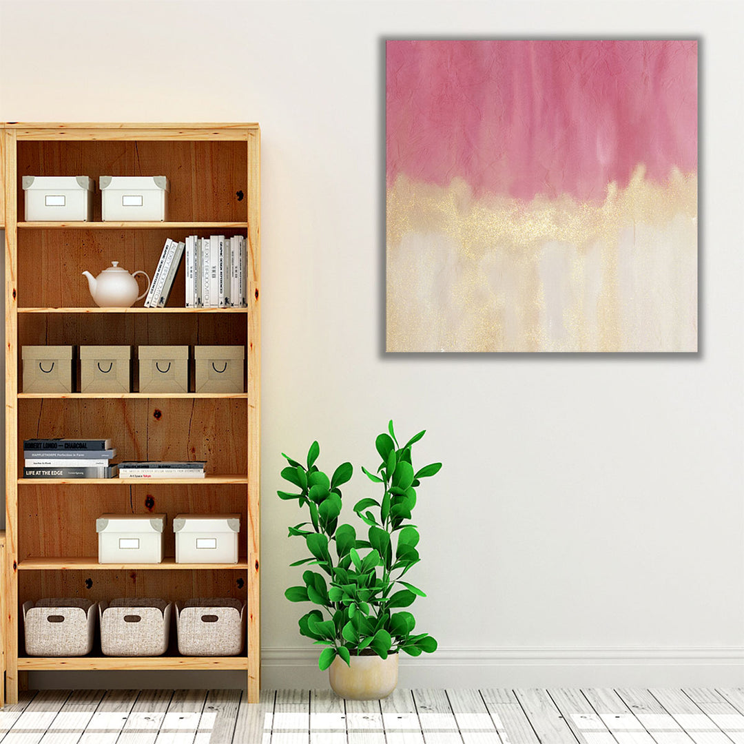 Living room framed pink gold wall art