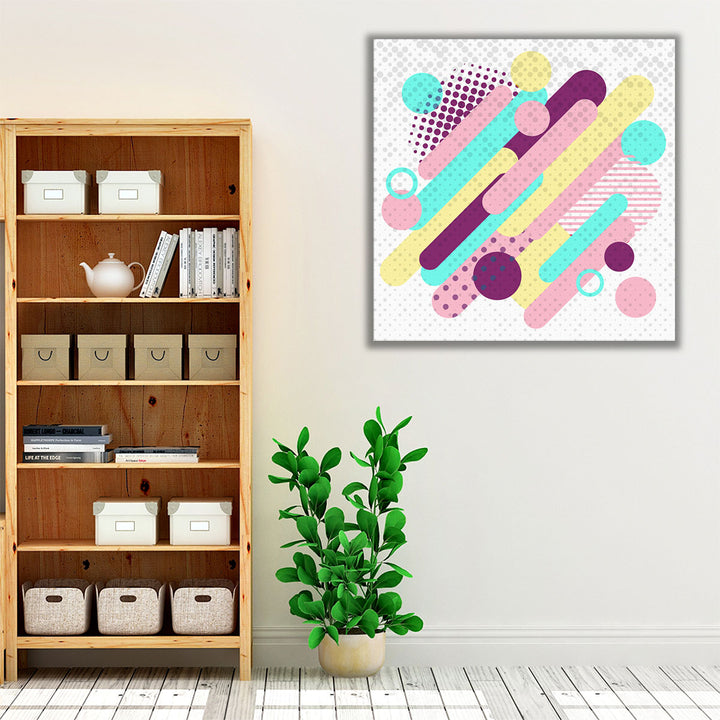 Pink purple yellow blue abstract decor