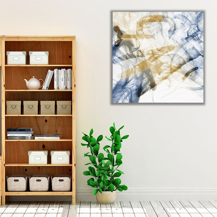 Living room art with calming abstract painting