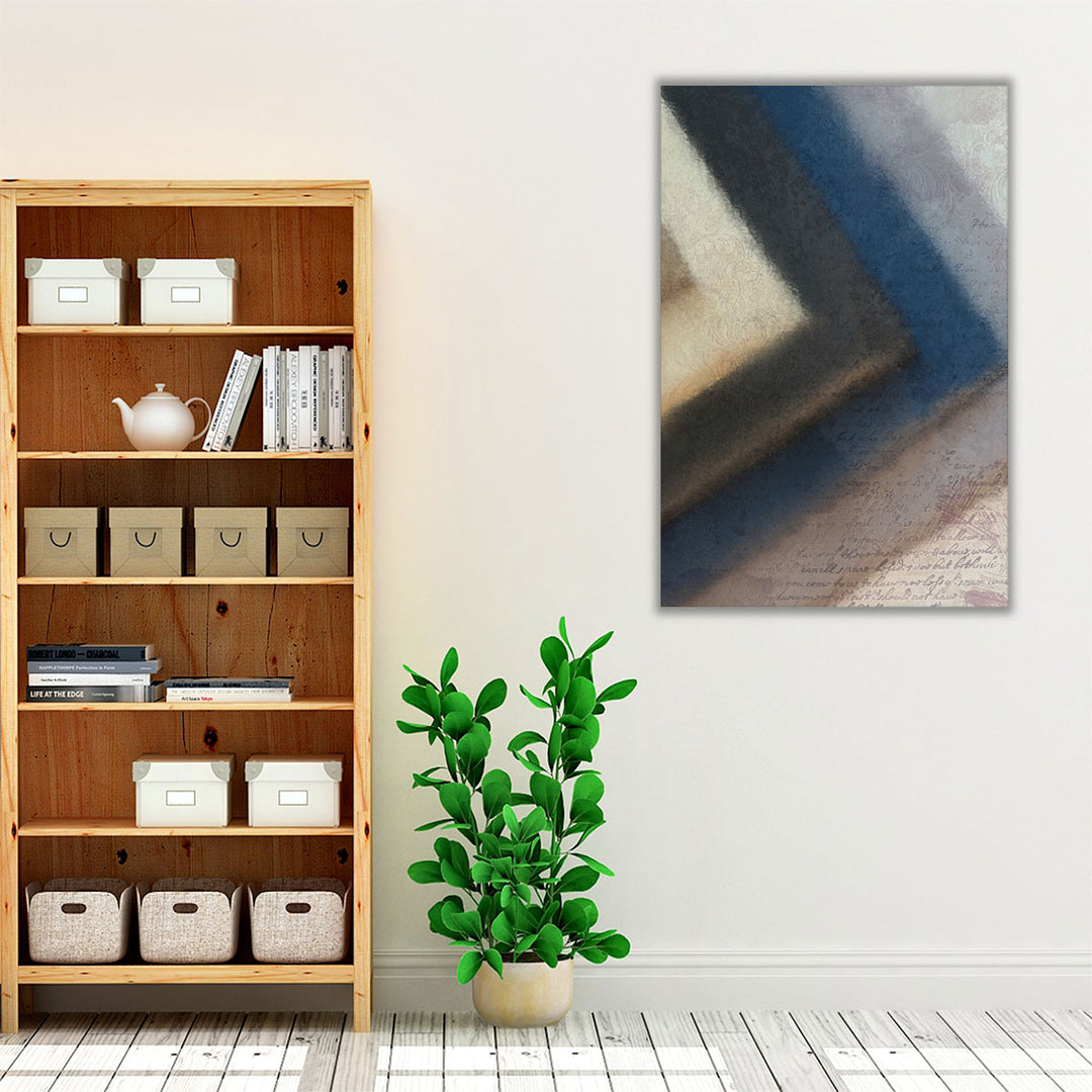 Living room canvas art blue and neutral tones