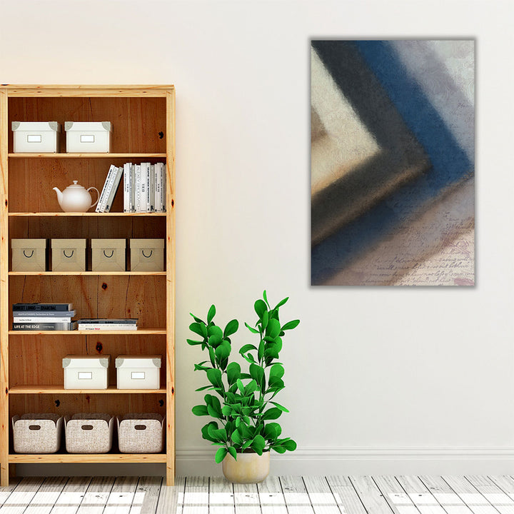 Living room canvas art blue and neutral tones