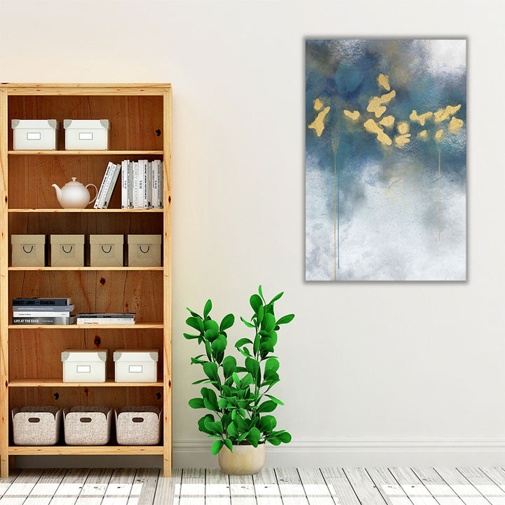 Living room canvas art tranquil blue white design