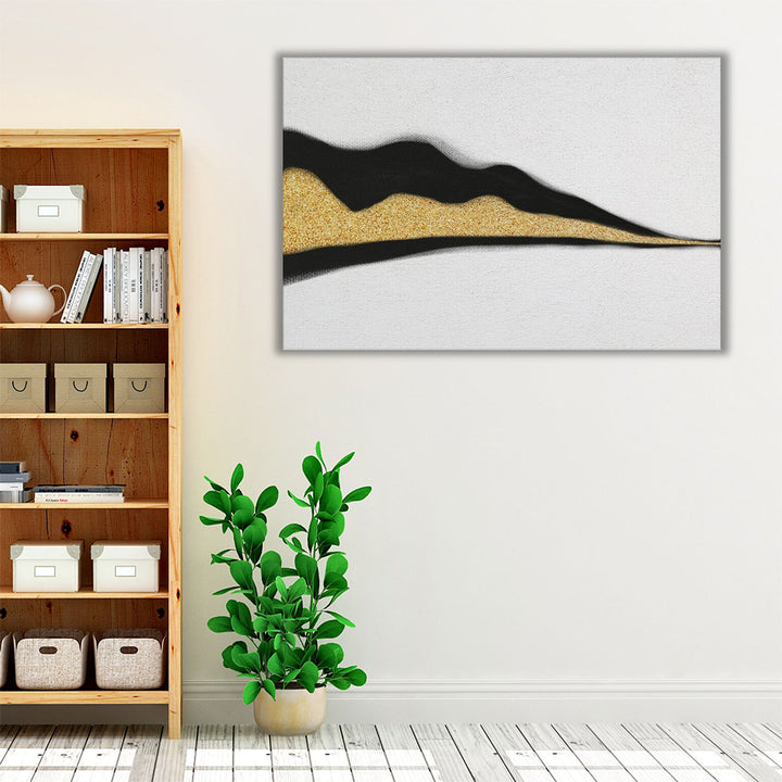 espresso framed canvas contemporary metallic art