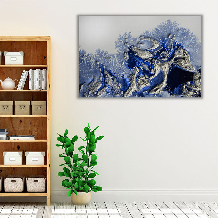 Espresso Framed Canvas marble print