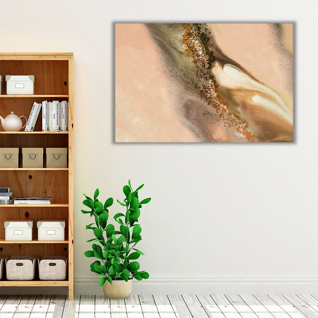 Minimal artwork for bedroom in beige palette