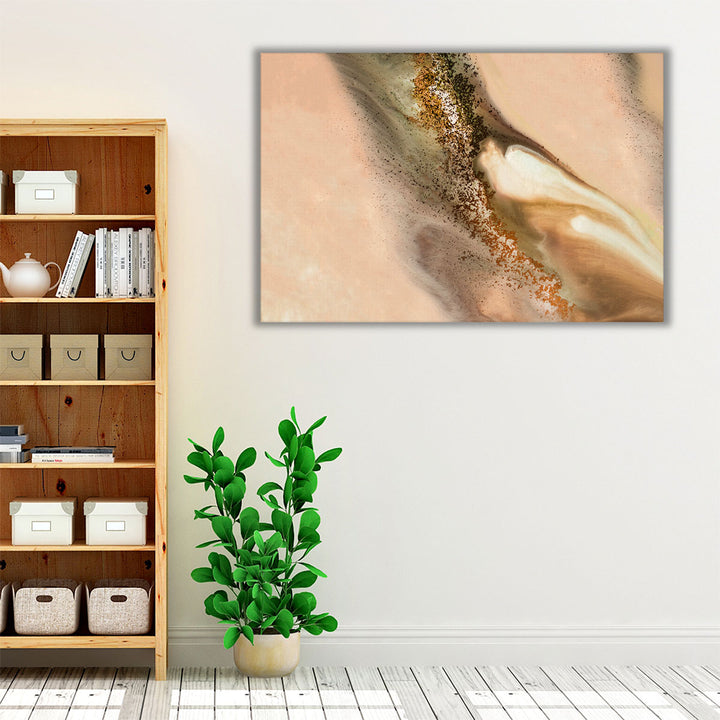 Minimal artwork for bedroom in beige palette