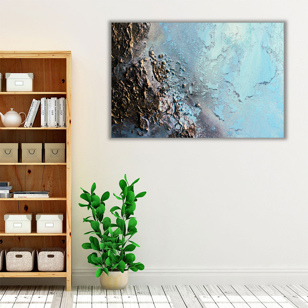 Hallway framed blue abstract texture