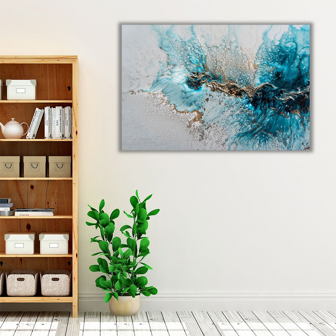 Neutral Blue Modern Art – abstract marble bedroom print