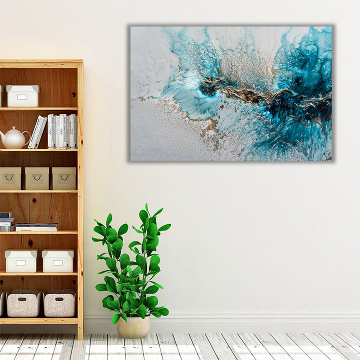 Neutral Blue Modern Art – abstract marble bedroom print