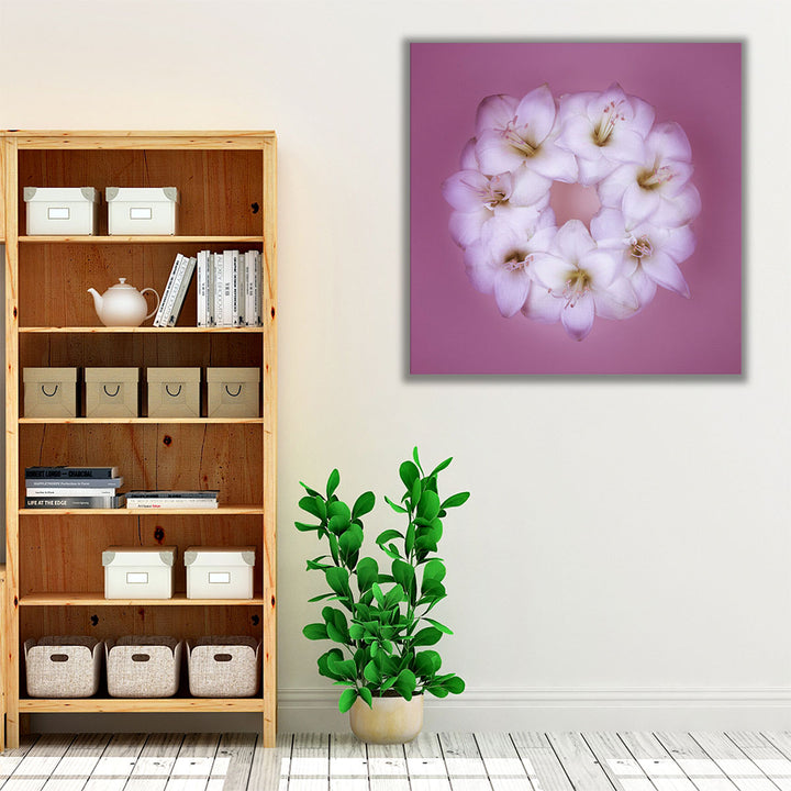 Amaryllis Flower Wreath 2 - Canvas Print Wall Art